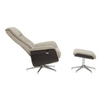 Mink Leather Effect Recliner and Footstool | Warrington