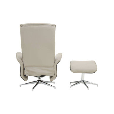 Mink Leather Effect Recliner and Footstool | Warrington
