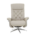 Mink Leather Effect Recliner and Footstool | Warrington