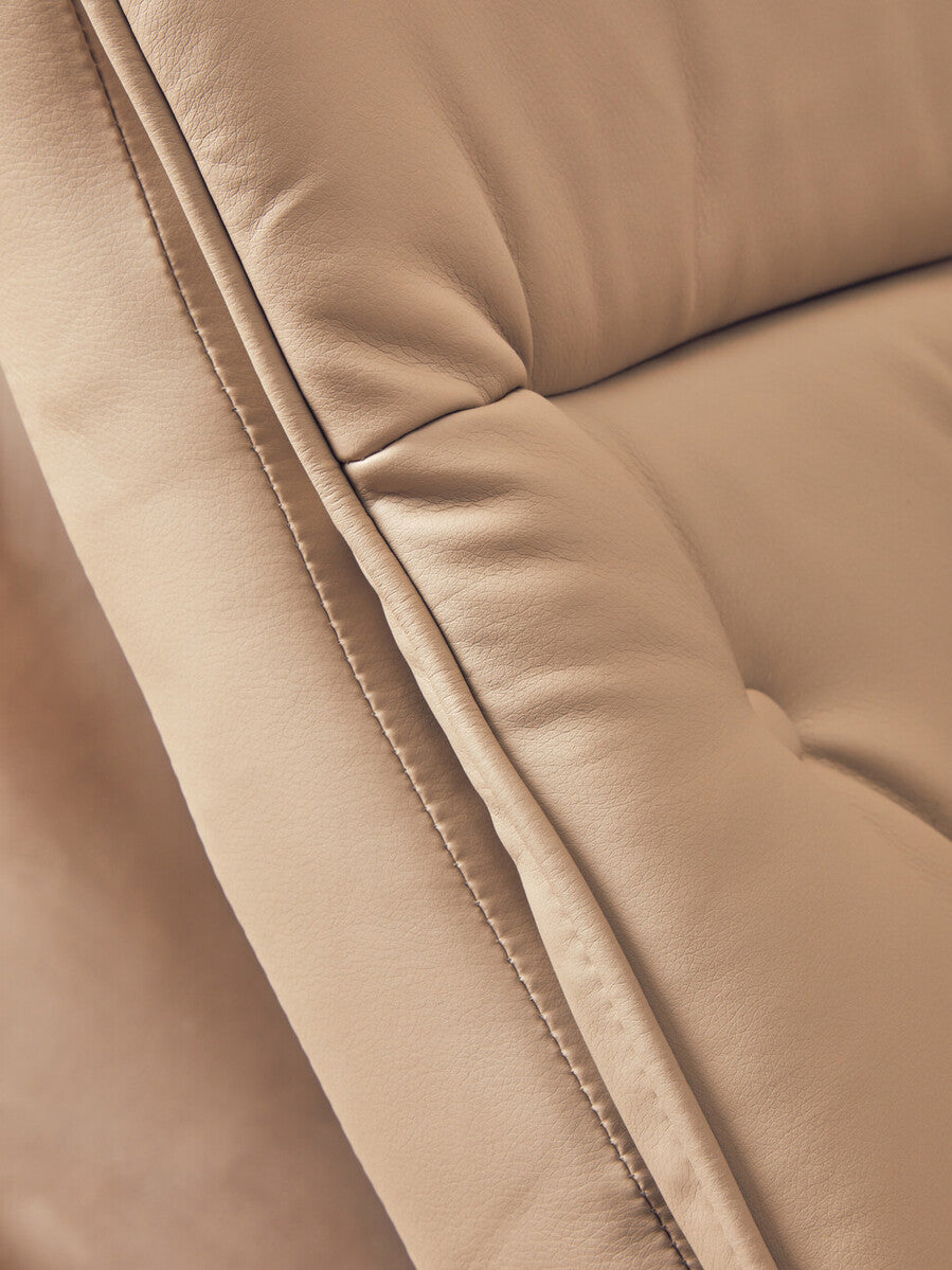 Mink Leather Effect Recliner and Footstool | Warrington