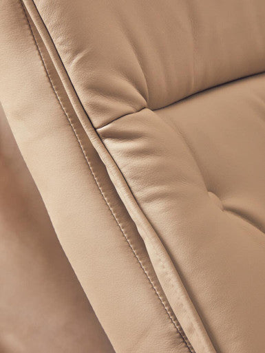 Mink Leather Effect Recliner and Footstool | Warrington