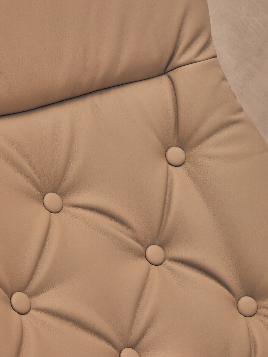 Mink Leather Effect Recliner and Footstool | Warrington