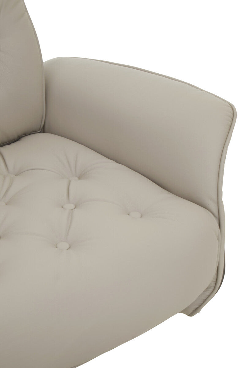 Mink Leather Effect Recliner and Footstool | Warrington