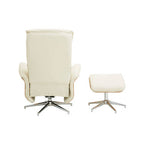 Ivory Leather Effect Recliner and Footstool | Warrington