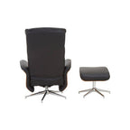 Black Leather Effect Recliner and Footstool | Warrington