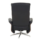 Black Leather Effect Recliner and Footstool | Warrington
