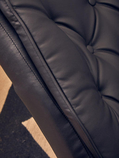 Black Leather Effect Recliner and Footstool | Warrington