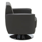 Grey Leather Effect Swivel Chair | Wester