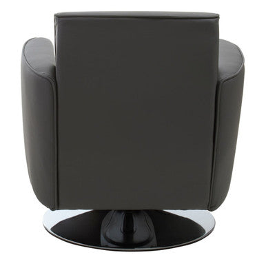 Grey Leather Effect Swivel Chair | Wester