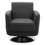 Grey Leather Effect Swivel Chair | Wester