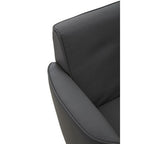 Grey Leather Effect Swivel Chair | Wester