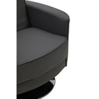 Grey Leather Effect Swivel Chair | Wester
