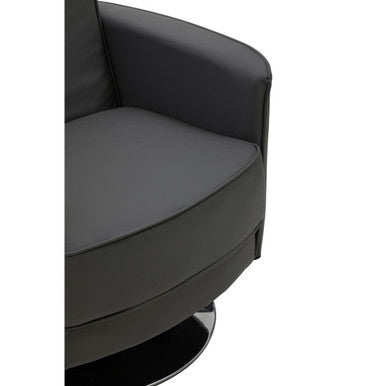 Grey Leather Effect Swivel Chair | Wester