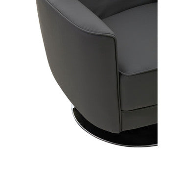 Grey Leather Effect Swivel Chair | Wester