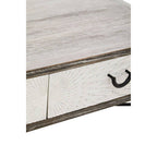 Dark Mud Grey Recycled Elm Wood Coffee Table with Two Storage Drawers and Metal Frame | Milan
