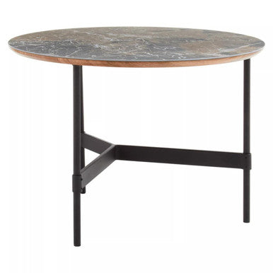 Black Metal Base Coffee Table with Grey Slate Top | Doha