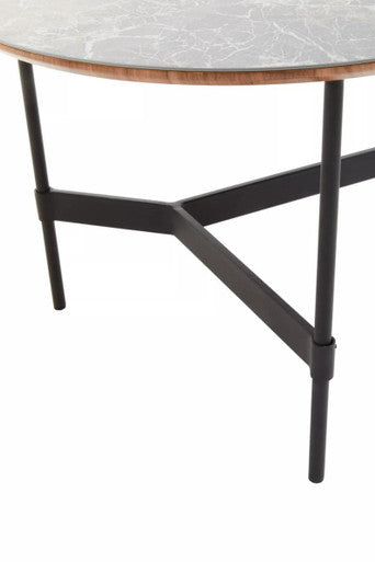 Black Metal Base Coffee Table with Grey Slate Top | Doha