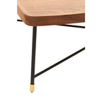 Natural Wooden Top Coffee Table with Black Cross Metal Legs | Doha