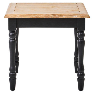Antique Grey Oak Top Side Table with Black Birchwood Legs | Kensington Townhouse