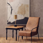 Antique Grey Oak Top Side Table with Black Birchwood Legs | Kensington Townhouse