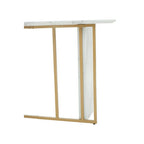 White Marble Effect Top Console Table with Gold Powder Coated Metal Base | Vieste