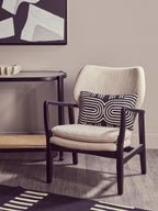Black Elm Wooden Frame and Clear Glass Top 2-Tier Console Table with Natural Rattan Shelf | Cebu