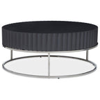 Grey Gloss Finish Wooden Coffee Table with Stainless Steel Base | Genoa