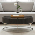 Grey Gloss Finish Wooden Coffee Table with Stainless Steel Base | Genoa