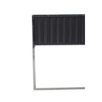 Grey Gloss Finish Fluted Top Console Table with 2 Drawers and Silver Steel Frame, Genoa