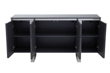 Four Door Grey Gloss Finish Sideboard | Genoa