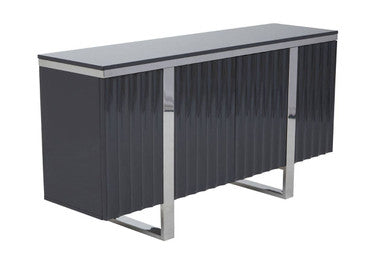 Four Door Grey Gloss Finish Sideboard | Genoa