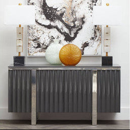 Four Door Grey Gloss Finish Sideboard | Genoa