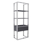Grey and Stainless Steel Shelf Unit | Genoa
