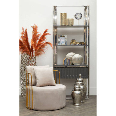 Grey and Stainless Steel Shelf Unit | Genoa