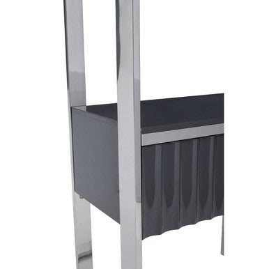 Grey and Stainless Steel Shelf Unit | Genoa