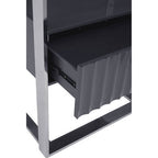 Grey and Stainless Steel Shelf Unit | Genoa
