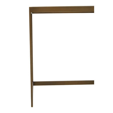 Natural Oak Veneer Large Side Table with Brown Brushed Brass Steel Sledge Base | Grenoble