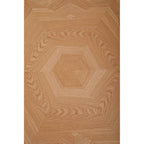 Natural Oak Hexagonal Veneer Coffee Table with Brown Brushed Brass Steel Frame | Grenoble
