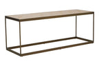 Brown Oak Veneer Top and Brushed Brass Frame Coffee Table | Grenoble