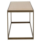 Brown Oak Veneer Top and Brushed Brass Frame Coffee Table | Grenoble
