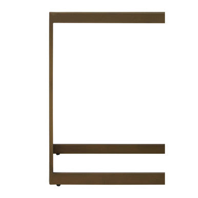 Brown Oak Veneer Top and Brushed Brass Frame Coffee Table | Grenoble