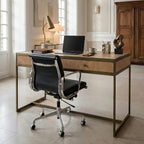 Oak Veneer 2 Drawer Desk | Grenoble