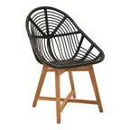 Manado Black Natural Rattan And Teak Chair