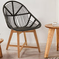 Manado Black Natural Rattan And Teak Chair