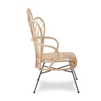 Natural Rattan and Black Metal Back Chair | Java