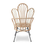 Natural Rattan and Black Metal Back Chair | Java
