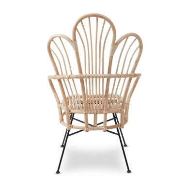 Natural Rattan and Black Metal Back Chair | Java