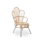 Natural Rattan and Black Metal Back Chair | Java