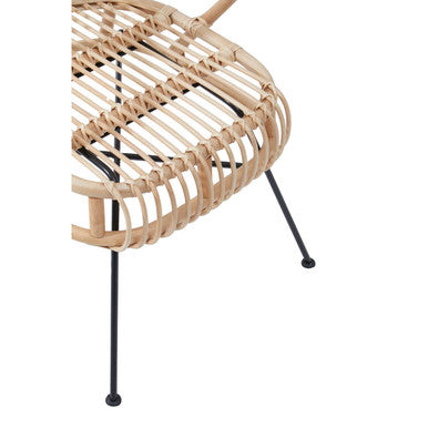 Natural Rattan and Black Metal Back Chair | Java