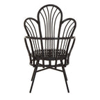 Black Natural Rattan and Black Metal Scalloped Back Chair | Java